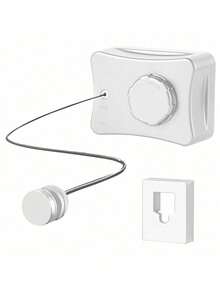 1件装可伸缩隐形室内/阳台钢制晾衣绳，浴室可伸缩晾衣绳，春季简约风，夏季上衣 - 彩色 - 查看 10