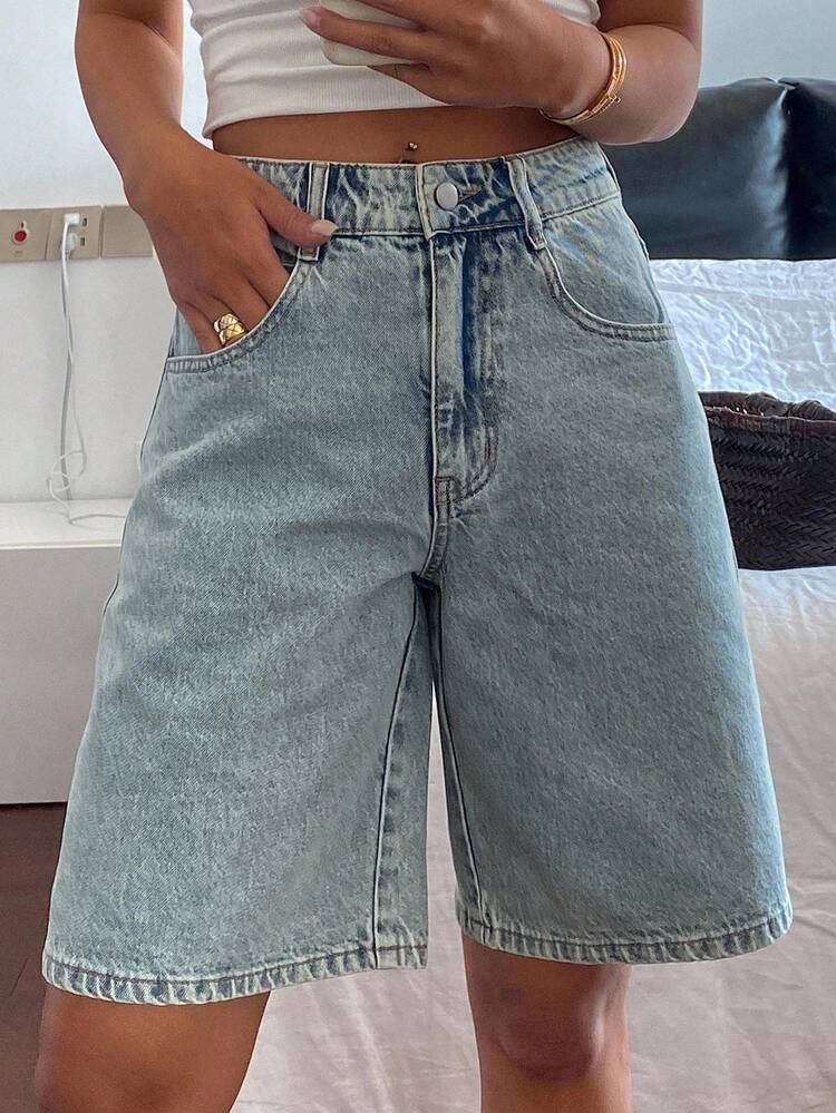 Tall Women's Low Waist Casual Denim Shorts Jorts Summer