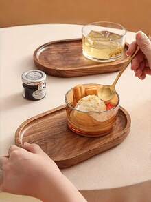 1/2/3/5件装高品质红木杯垫，带木质开槽托盘，防漏防滴，多功能，适用于假日下午茶、厨房餐厅 - 棕色 - 查看 7