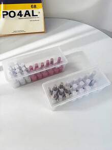 1 Stück großer stapelbarer klarer PP Nagellack Organizer Box, Mehrzweck Aufbewahrung für Kosmetik, Make-up Pinsel, Nagelwerkzeuge, Schönheitsaccessoires, Salon Qualität Schminktisch, Reise und Zuhause Organisation, Raumdekoration, Reiseessentiell - Transparent - Übersicht 3