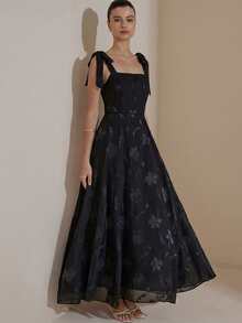 Aveloria Rosie Đầm xòe không tay, thiết kế Pháp sang trọng, thanh lịch với dây đeo mảnh và thắt eo. - màu đen - Xem 6