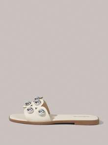 Styleloop Ladies, Buckles, Trim, Flat Sandals Holiday Travel Essential Boho Cowgirl Outfit - Apricot - View 6