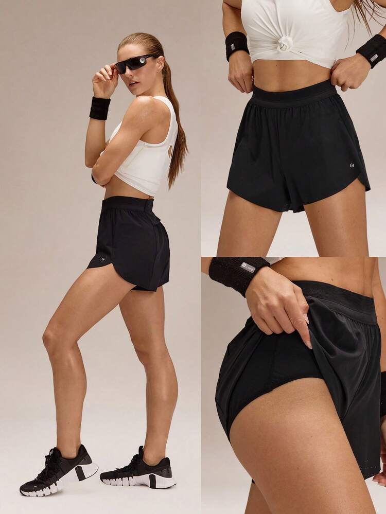 3.0'' VitalSwift Swift Strides Lightweight Quick-Dry Breathable Odor Control Side-Split Hem Mid Waist Adjustable Waist Shorts Running Jogging Training Workout Gym Wear