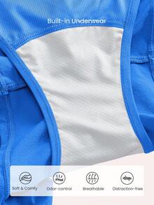 GLOWMODE 3.0英寸 VitalSwift Swift Strides 轻盈速干透气抑菌侧开衩中腰可调节短裤，适合跑步、慢跑、训练、健身等运动。 - Blue Power - 查看 6