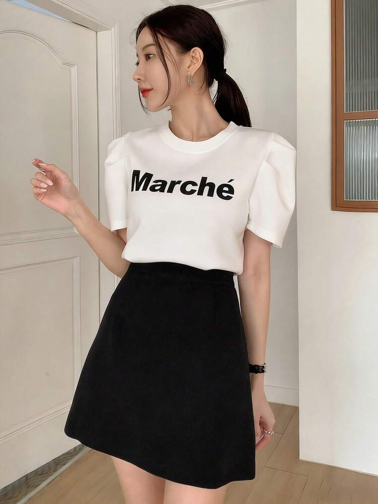 Women's Solid Color High Waist Casual Commuter Skorts Summer