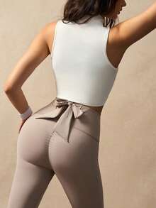 VARSIVA Solid Color High Waist Seamless Leggings - Volcanic Gray - View 5