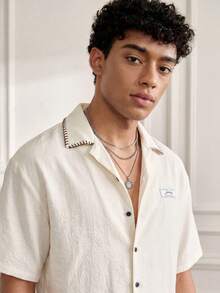 Manfinity Unisex Men's Fashion Short Sleeve Shirt Set, Spring/Summer - White - View 6