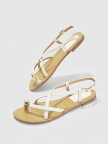 CUCCOO BIZCHIC Women's Flat Sandals - Apricot - View 5