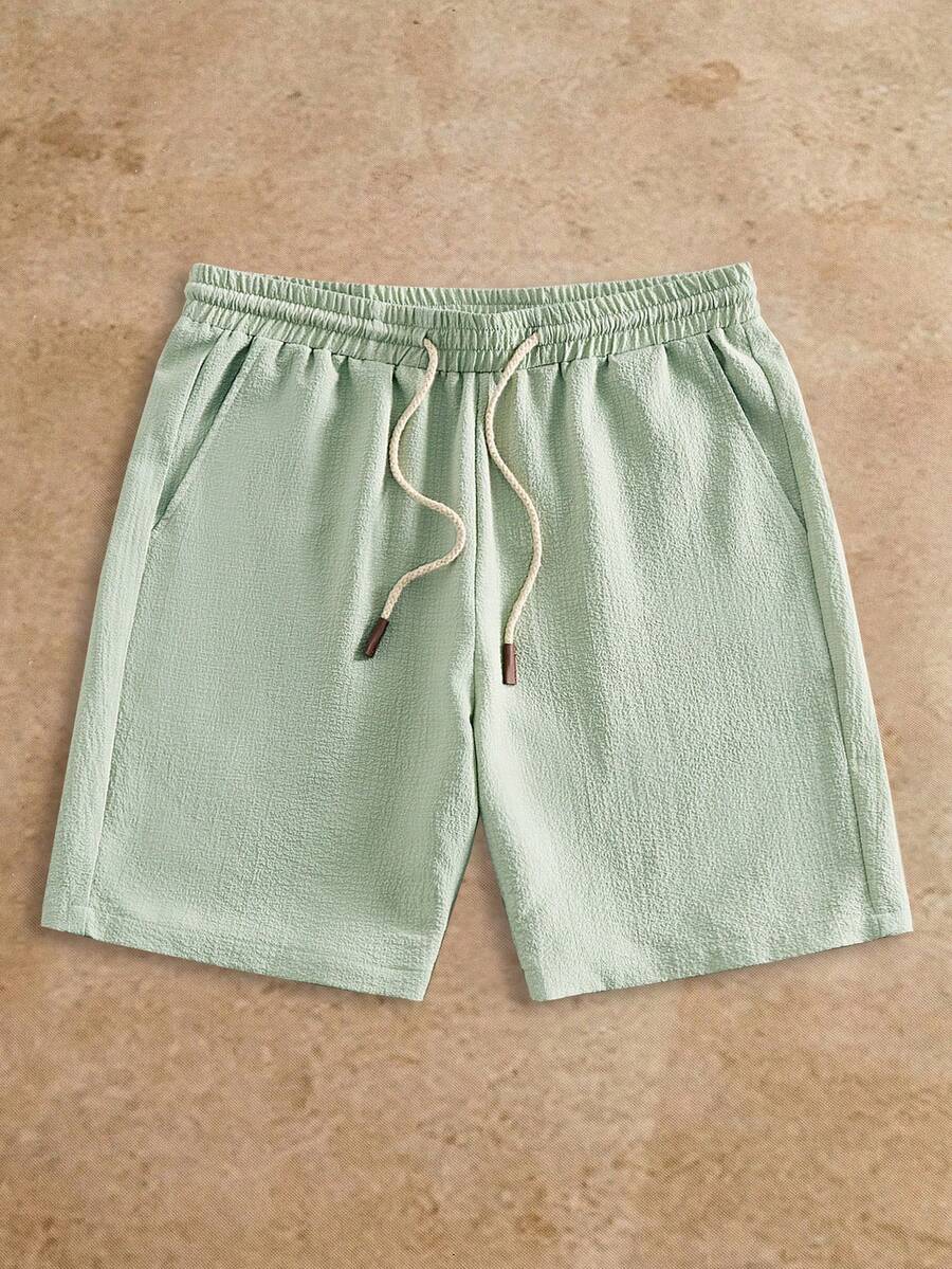 HIMLAND Loose Men's Drawstring Waist Shorts - Hunter Green - View 1