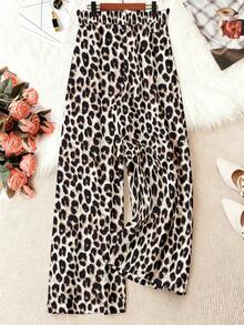 EMERY ROSE Women's Fashionable Leopard Print Long Pants, Plus Size - Multicolor - View 2