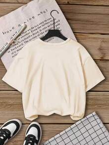 Sparklyn 少女金鱼印花短袖T恤，休闲舒适，适合春夏穿着，百搭夏季单品，适合户外活动、野餐、街头摄影、居家、校园、节日庆典，也是馈赠佳品。 - 白色 - 查看 2