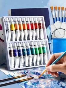 12/18/24 Colors Mixed Watercolor Paint Set, Water-Based Paint Tubes For Canvas, Wood And Crafts - multicolor - View 1