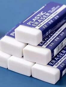 6pcs White Erasers For Drawing, Office, School, Clean And Soft, Easy To Wipe, School Supplies Back To School - White - View 6