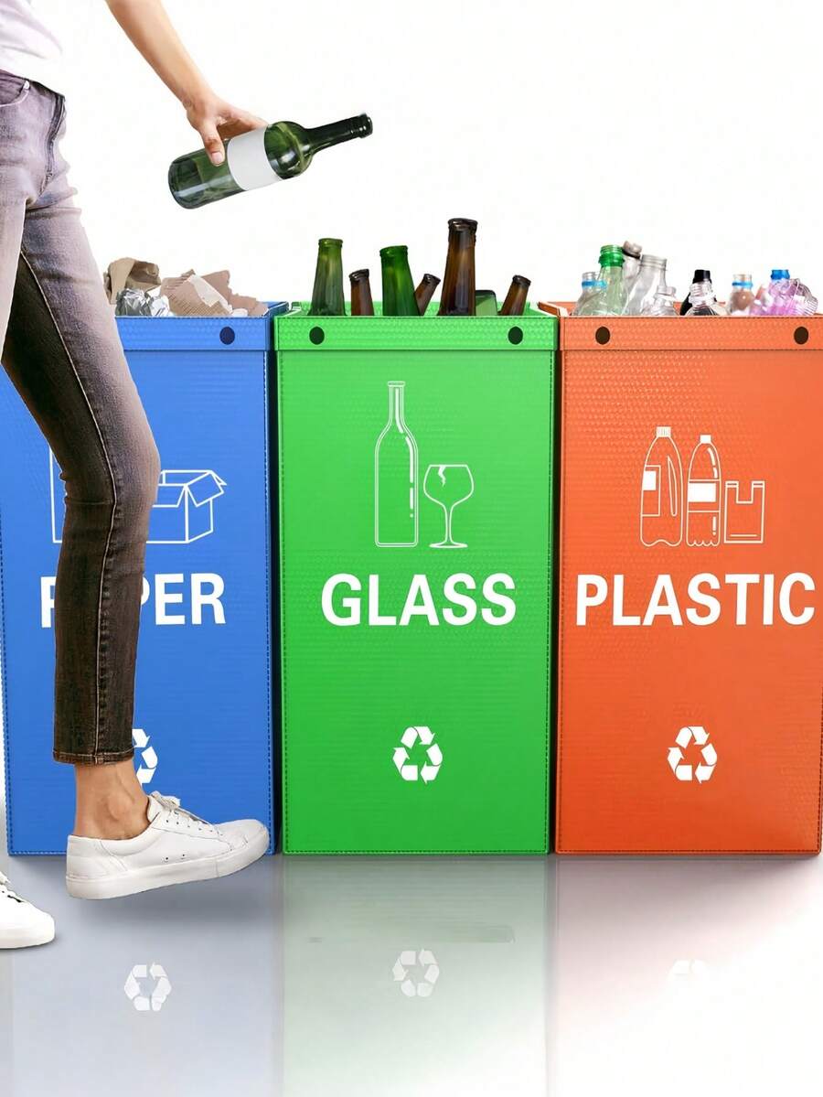 1 pieza Juego de 3 piezas Cestas de almacenamiento modulares Papeleras Materiales de plástico reutilizables y duraderos Superficie lisa y pulida Fácil de limpiar Diseño apilable Caja de organización multifuncional para dormitorio, cocina, oficina, escritorio, organización del hogar, artículo imprescindible