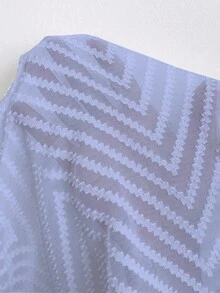 Vionelle 大码女式纹理宽松时尚吊带背心，女士休闲新款上衣，夏季新款女式上衣，夏季可爱女式衬衫，休闲优雅夏季上衣，女士休闲上衣 - 淺藍色 - 查看 7