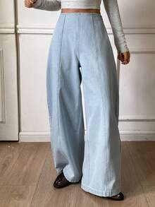 Dazy Tall Tall Women's Elongated Barrel Leg Casual Jeans - Light Wash - View 6