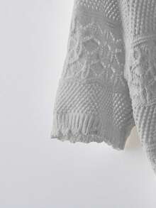 GlowEve New Arrival European And American Fashion Mixed Color Knit Sweater Top - Light Grey - View 3