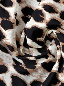 EMERY ROSE Women's Fashionable Leopard Print Long Pants, Plus Size - Multicolor - View 5