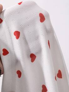 DAZY Women's Casual Heart Print Short Sleeve T-Shirt, Summer - White - View 3