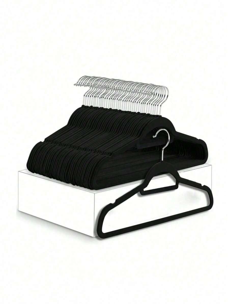 10个装新款防滑天鹅绒衣架，带360°旋转挂钩，衣柜收纳架 - 彩色 - 查看 1