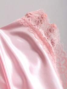 Sweetra Y2K性感不对称蕾丝边半身裙，适合度假和通勤。 - 粉色 - 查看 4