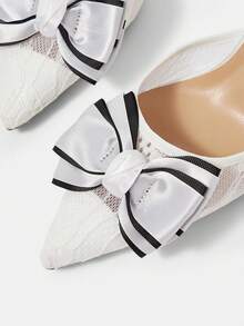CUCCOO HITCHD Fashionable & Elegant Bow Decor Women Pumps - White - View 4