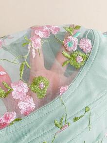 Soleia Áo quây nữ thời trang kiểu Pháp lãng mạn thêu họa tiết - Nhiều màu - Xem 7