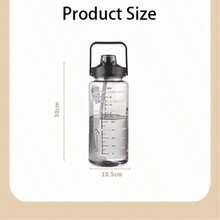 1个750毫升/2升大容量水瓶，防碎耐用，便携式吸管杯，是运动健身的理想之选。无论在家、户外、工作场所还是旅行途中，都能随时补充水分。也是万圣节或圣诞节的绝佳礼物。 - 黑色 - 查看 3
