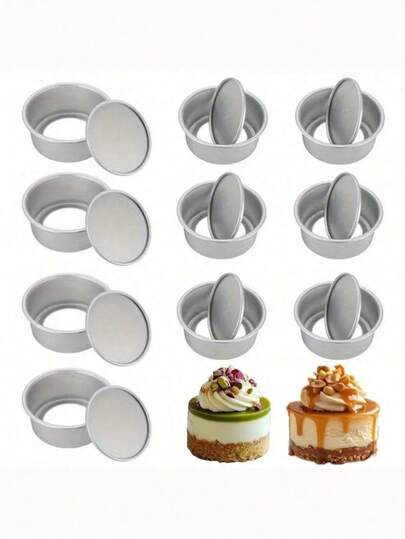 Bộ 4/6 khuôn bánh tròn, khay nướng tròn, đáy tháo rời, khuôn bánh chiffon chống dính bằng nhôm, chịu nhiệt, chắc chắn và bền, thích hợp làm dụng cụ làm bánh trong nhà bếp cho các buổi họp mặt gia đình, sinh nhật, đám cưới và các dịp lễ Ngày của Mẹ.