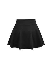 SHEIN Cheerettes Pantalon-jupe décontracté et polyvalent à blocs de couleurs pour les rendez-vous et les activités extérieures - Noir et Blanc - Voir 2