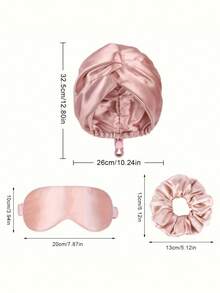 1SetCross Twist Sleep Cap Hair Care Cap Eye Mask Women'S Hair Tie Hair Accessories, Hair Beauty Products, Hair Care, Hair Care Products, Hair Tools, Hair Supplies, Hair Care, Hair Styling Equipment Travel Essentials, Suitable For Daily Hair Care Specific Hair Care Needs For Sleep, Travel, And Long-Distance Transportation - Multicolor - View 3