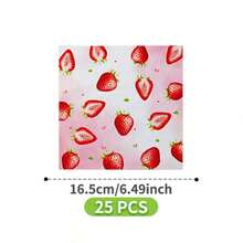 草莓图案一次性餐盘、餐巾纸和杯子套装，可供8位客人使用。这款一次性派对用品套装（包括餐盘、餐巾纸和杯子）非常适合生日派对、婚礼和家庭野餐。 - 查看 8