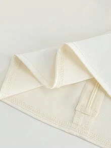 Franclia 女士缎面无袖高领上衣和阔腿裤两件套 - 杏色 - 查看 6