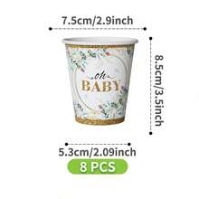 Bộ chén đĩa, khăn ăn và cốc dùng một lần Green Leaves Oh Baby, phục vụ 8 người. Bộ đồ dùng tiệc dùng một lần này (bao gồm chén đĩa, khăn ăn và cốc) rất phù hợp cho các bữa tiệc sinh nhật, đám cưới và dã ngoại gia đình. - Xem 8