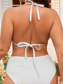 Swim Mod 2026 New Summer Special Fabric Ocean Series Minimalist Elegant Swimsuit Top - White - View 2