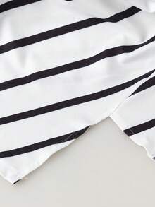 GlowEve CURVE 休闲条纹不对称下摆短袖T恤，夏季 - 白色 - 查看 5