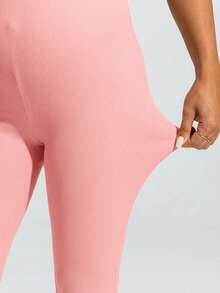 SHEIN Maternity Solid Color Camisole & Flared Pants Set,Word Cup - Baby Pink - View 4