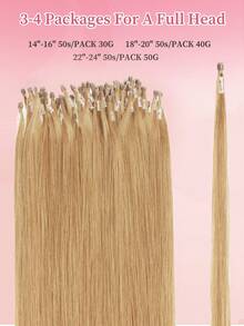 50 Strands Micro Loop Hair Extensions Real Human Hair, 27# Blonde Microbead Design, Ultra‑Smooth & Super‑Soft Silky Straight Texture, Premium Healthy Remy Hair, Easy Installation, Perfect For Women Daily Styling, Hair Volume Boosting - S27 - View 6