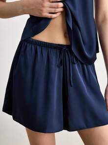 Ocili Bộ đồ ngủ nữ bằng vải satin mềm mại, mịn màng và thoải mái. - Màu xanh hải quân - Xem 7