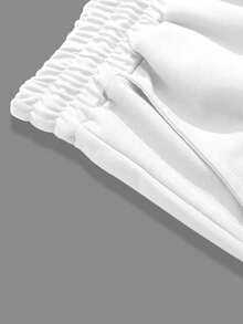 Manfinity EMRG Men's Casual Solid Color Shorts, Versatile For Summer - White - View 4