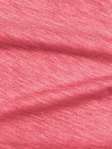 EMERY ROSE Áo thun nữ cổ chữ V tay ngắn màu trơn, kiểu dáng thường ngày, đa năng. - Đỏ - Xem 5