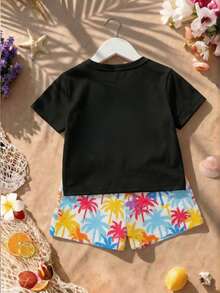 Young Girls T-Shirt Co-Ords - Black - View 4