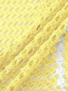 BamGleam Halter Neck Knit See-Through Dress Maxi Women Outfit - Light Yellow - View 7