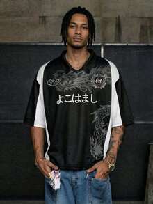 Camisa polo de manga corta casual y de moda para hombre AXEPEAK - Negro - Ver 6