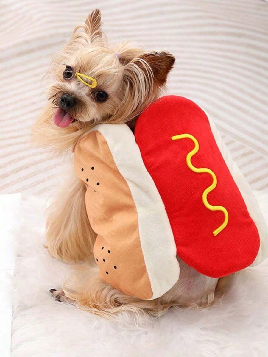 Trang phục thú cưng hình bánh hamburger, trang phục thú cưng hình xúc xích ngộ nghĩnh, trang phục Halloween cho chó. - Nhiều màu - Xem 1