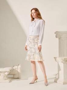 CUCCOO CHICEST 女士珍珠水钻透明带尖头细高跟凉鞋，性感优雅露背高跟鞋 - 金色 - 查看 11
