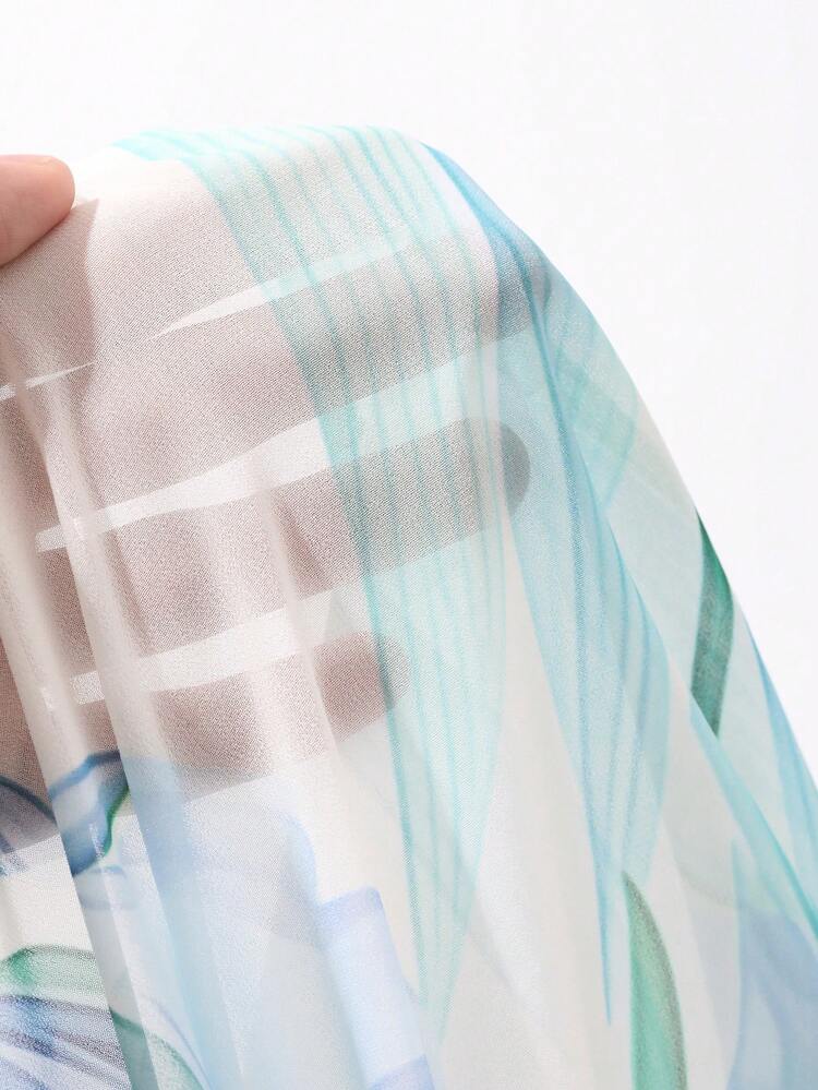 Women's Floral Print Asymmetric Shoulder Loose Blouse Boho