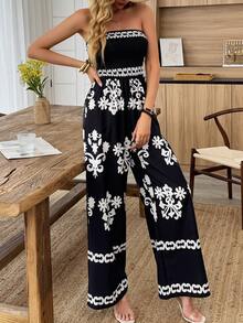Louniche Mono de mujer con estampado floral grande de unicolor, talla estándar, informal para vacaciones - Multicolor - Ver 5