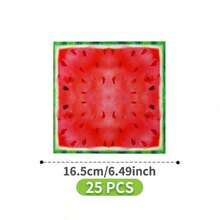 西瓜图案一次性餐盘、餐巾纸和杯子套装，可供8位客人使用。这款一次性派对用品套装（包括餐盘、餐巾纸和杯子）非常适合生日派对、婚礼和家庭野餐。 - 查看 8