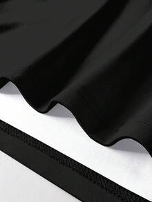 Manfinity Joysei 洛杉矶字母条纹印花短袖T恤，男女皆宜，运动学院风复古休闲上衣 - 彩色 - 查看 4